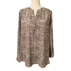 Investments Long sleeve split neck top - Size XL